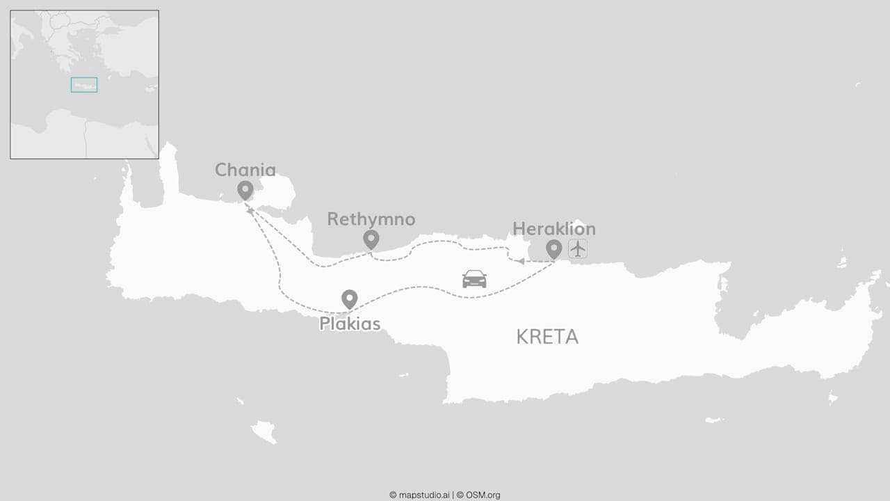 Kreta Roadtrip: Mythos trifft Meer & Mezze